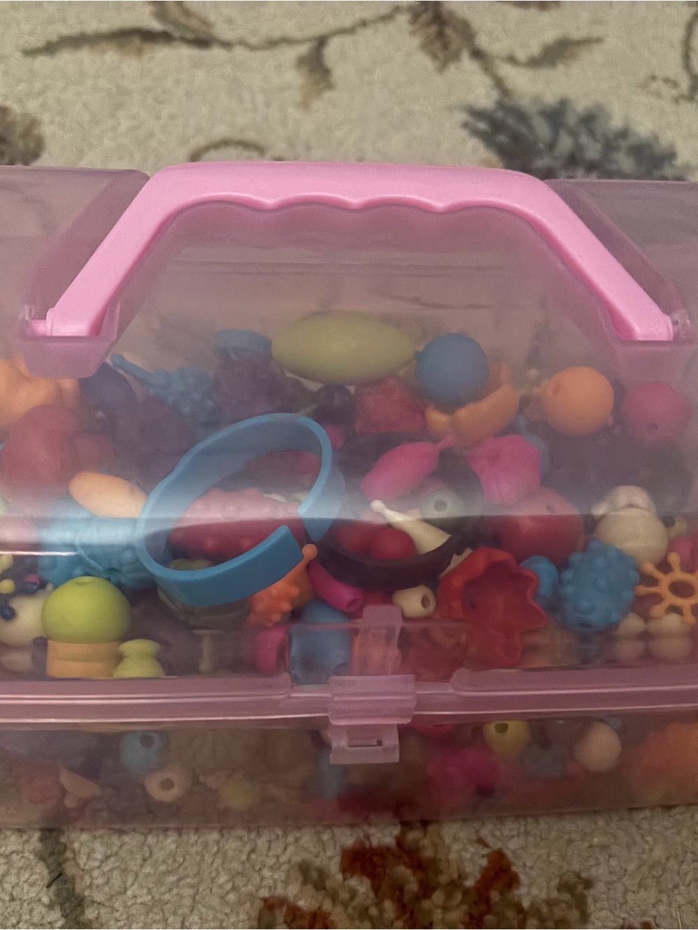 Kids pop beads-Bead and Charm Craft Kit - Pink Storage Case